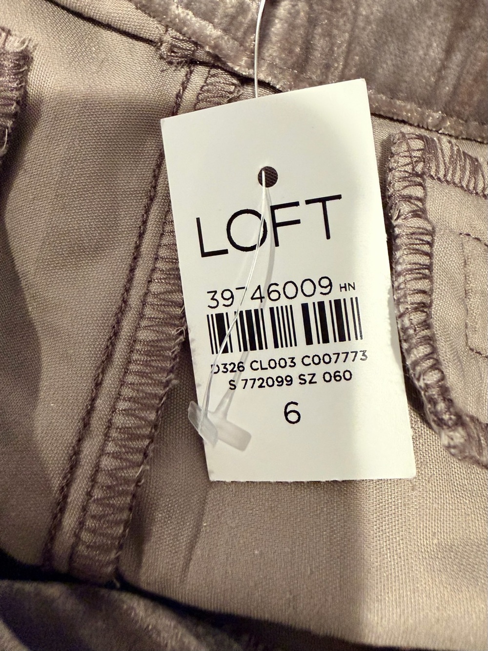 LOFT Taupe Wide-Leg Crushed Velvet Pants - Picture 8 of 8